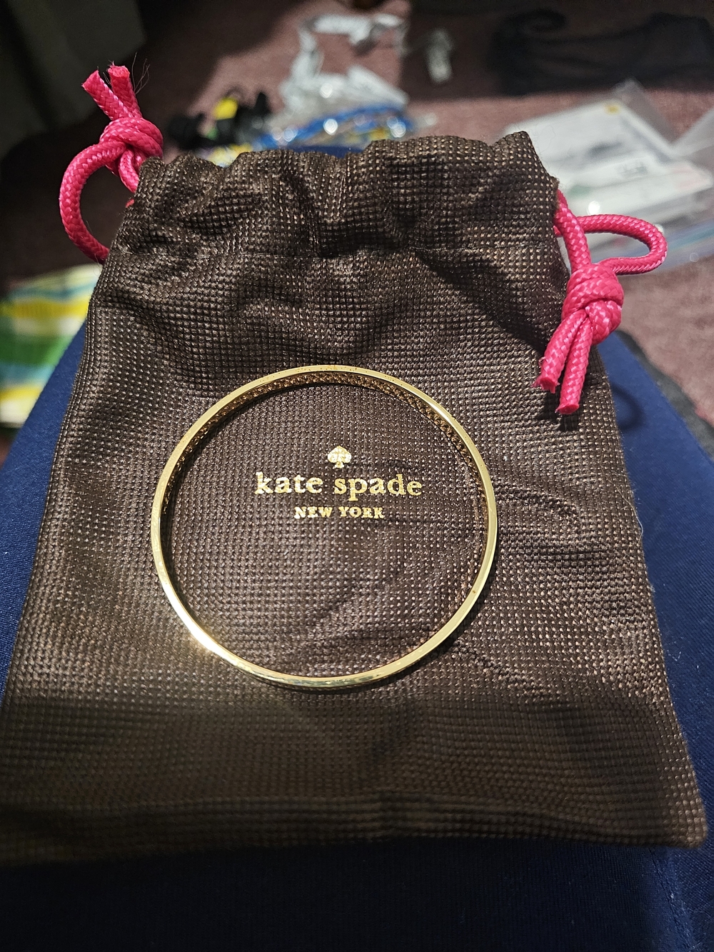 Kate Spade Gold Bangle Bracelet with Branded Pouch